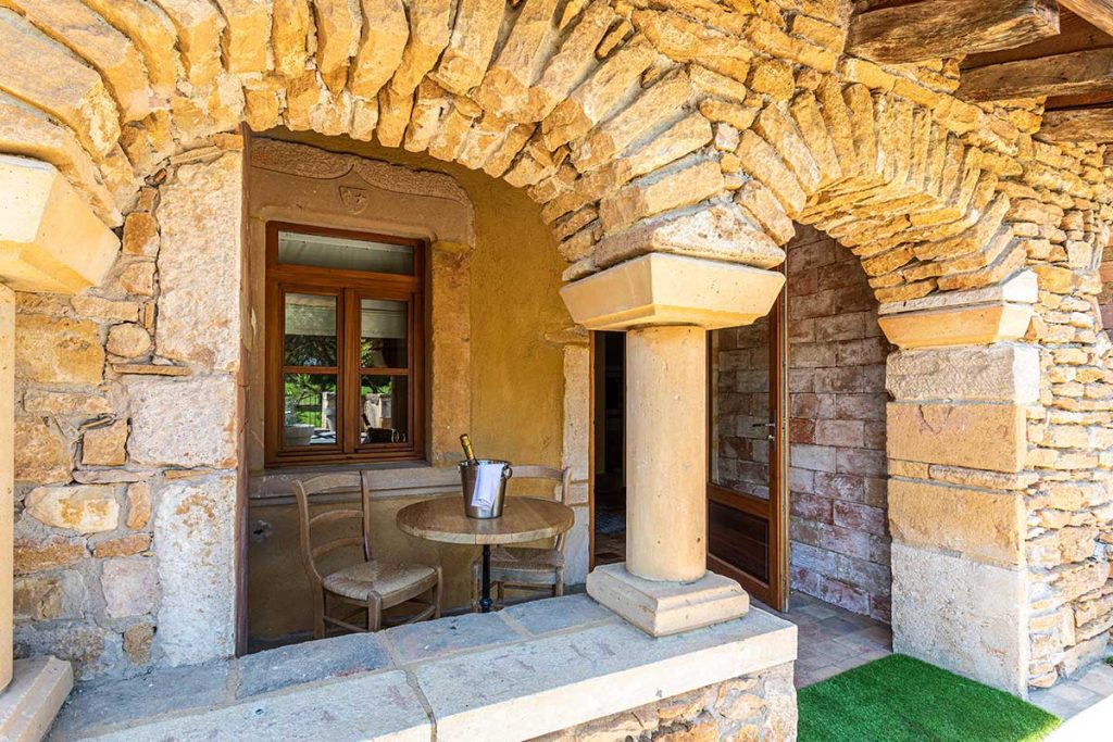 Terrasse privée dans un gîte de charme